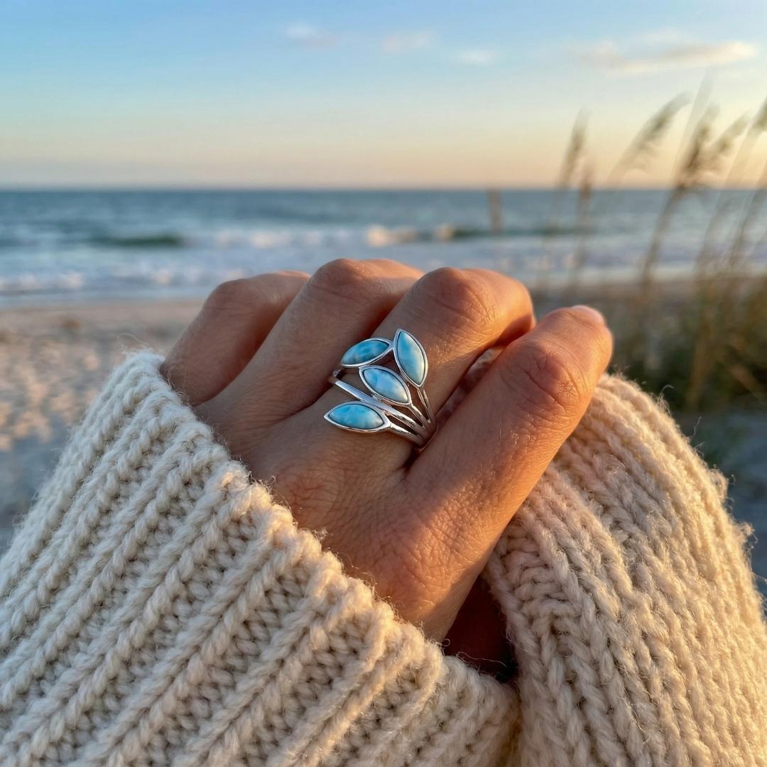 Larimar Petal Ring