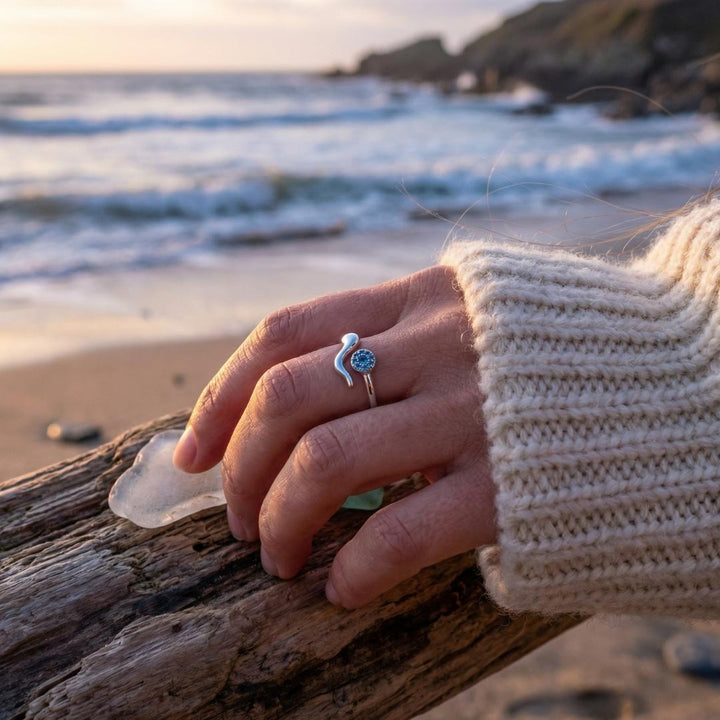 Silver Tidal Zircon Ring