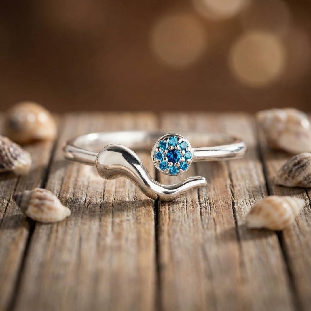 Silver Tidal Zircon Ring