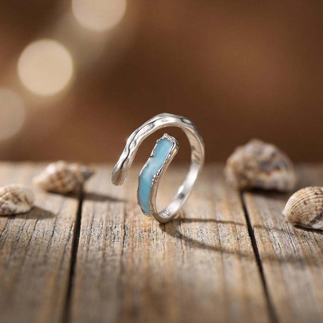 Silver Primordial Wave Ring