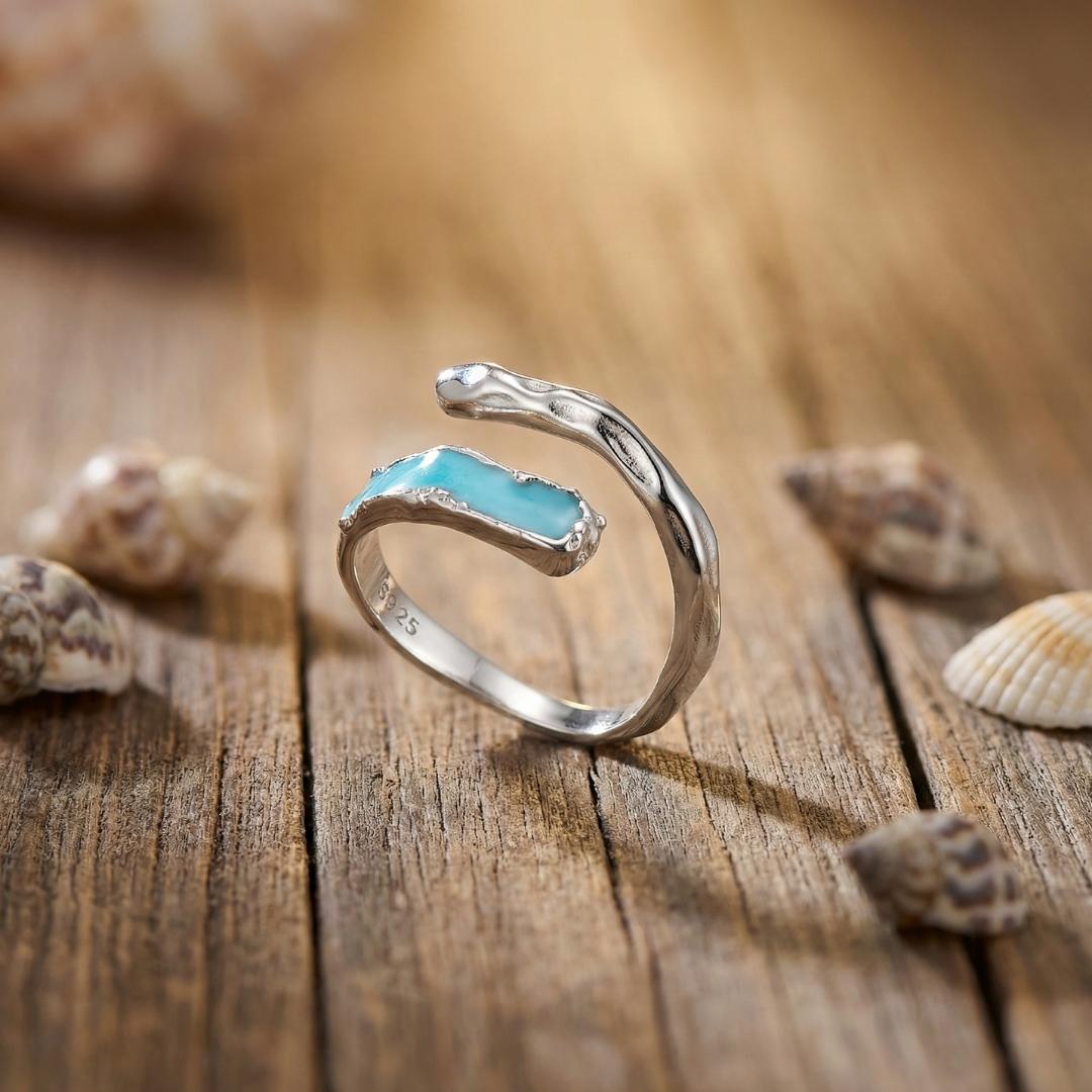 Silver Primordial Wave Ring