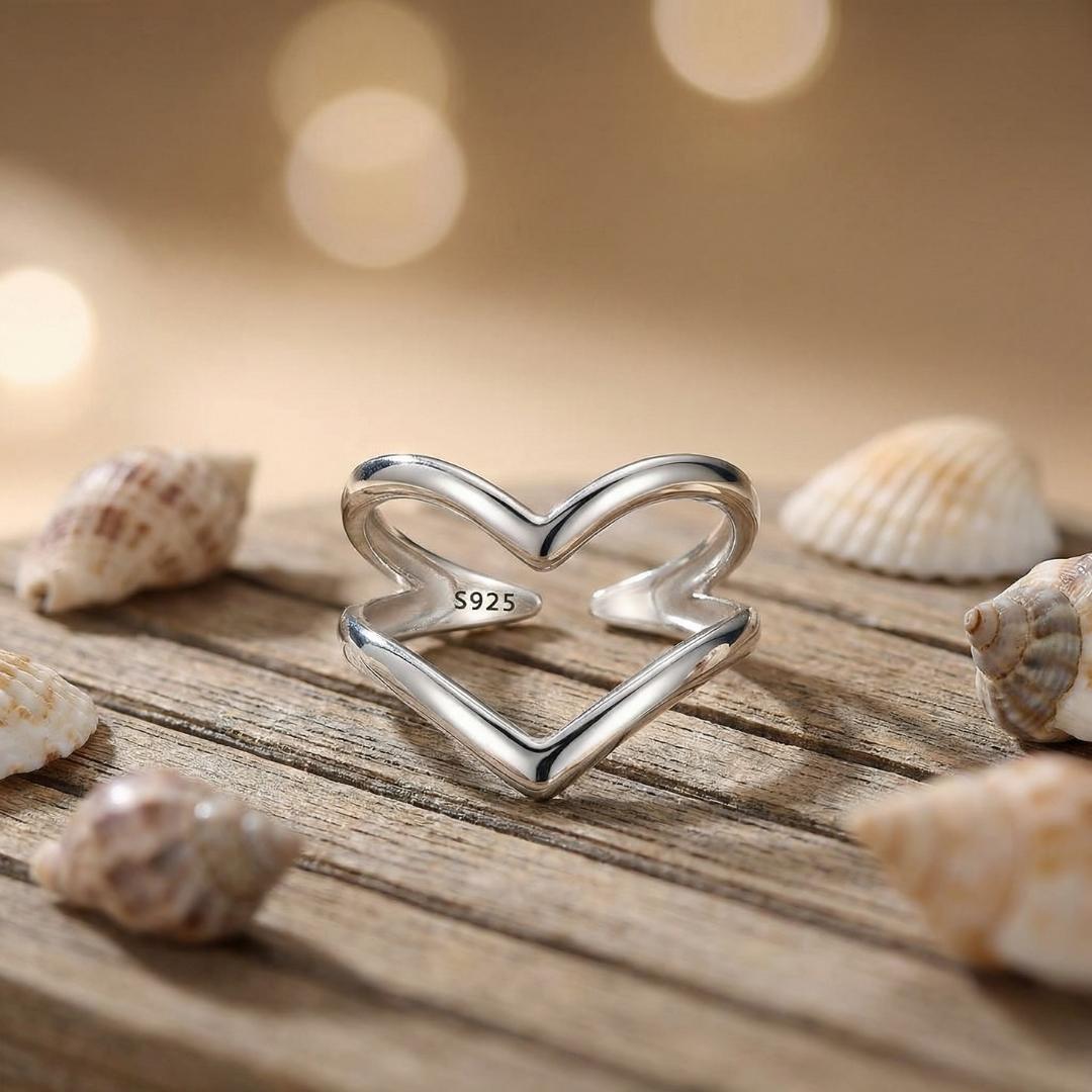 Open Tide Heart Ring