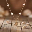Spiral Shell & Pearl Necklace 4