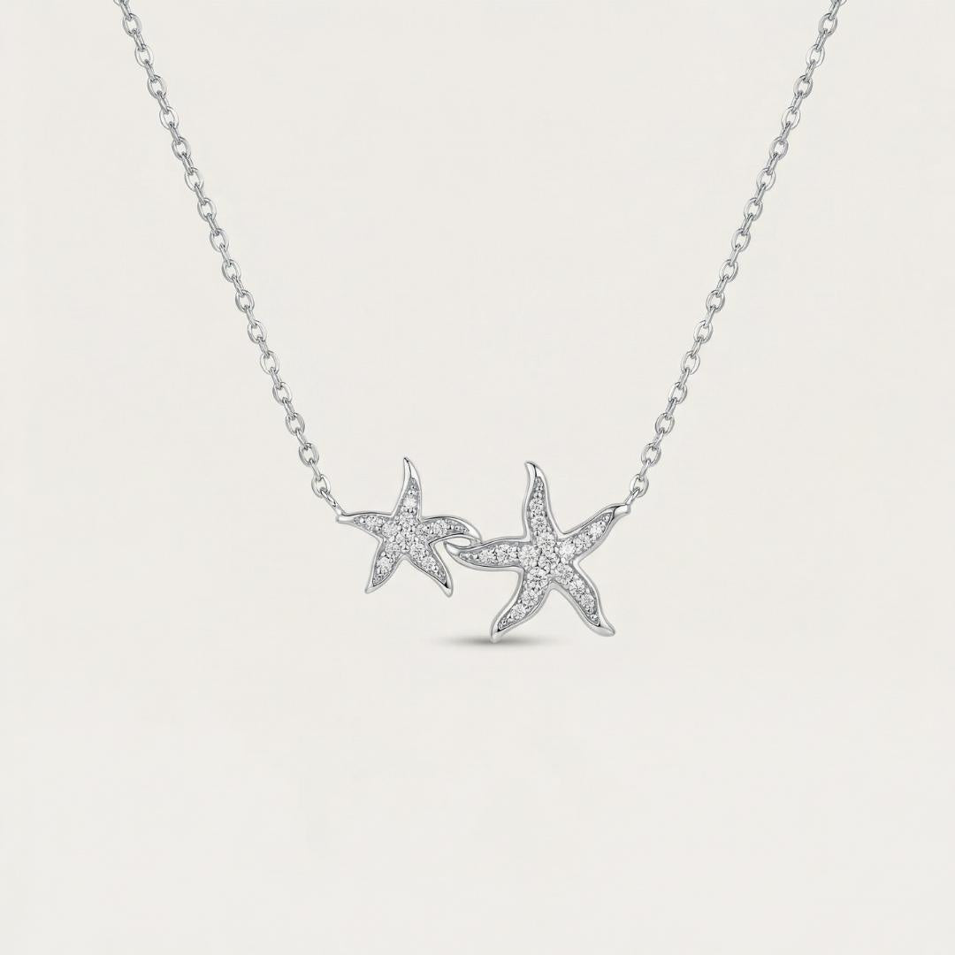 Twin Starfish Necklace