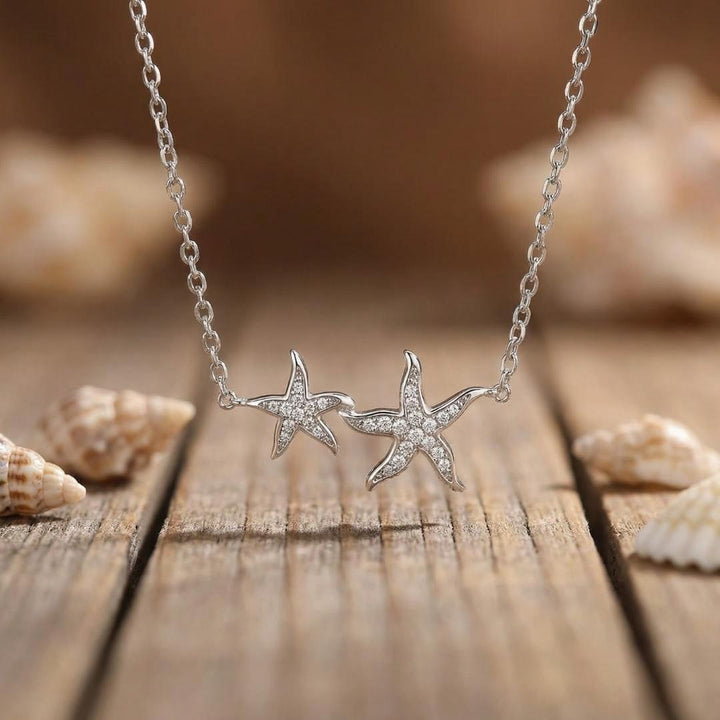 Twin Starfish Necklace