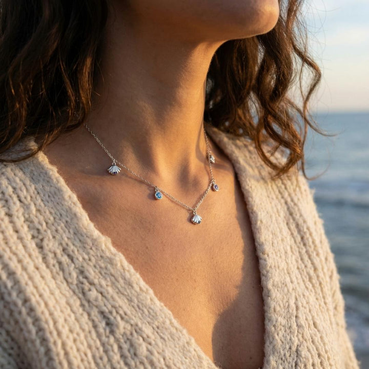 Shell Charm Drop Necklace