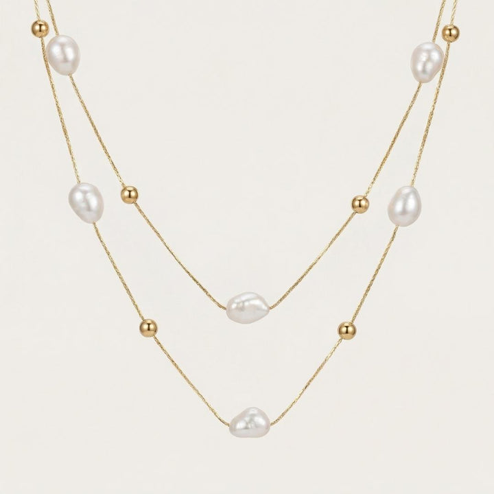Gold Tide Pearl Layered Necklace