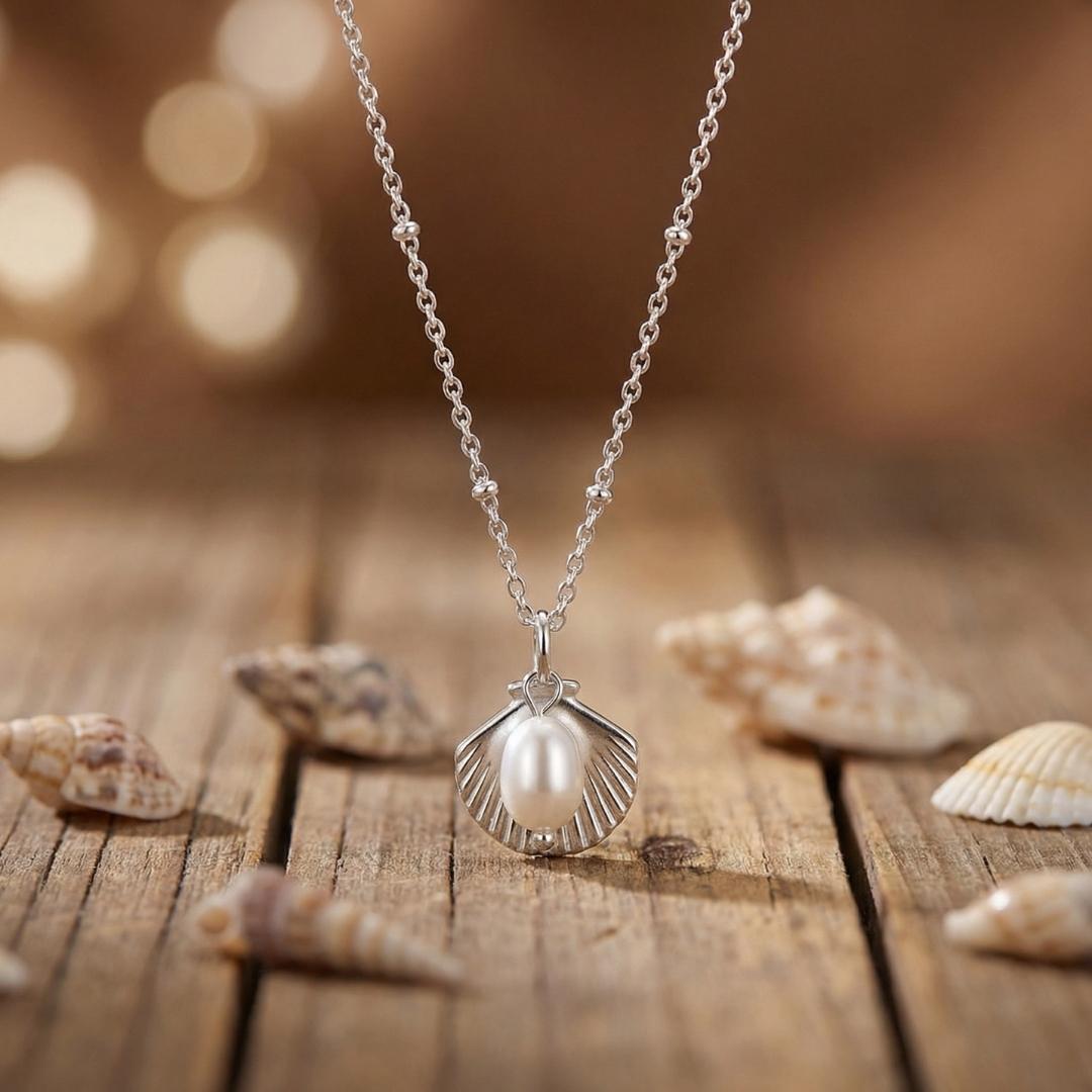 Shell Pearl Pendant Necklace
