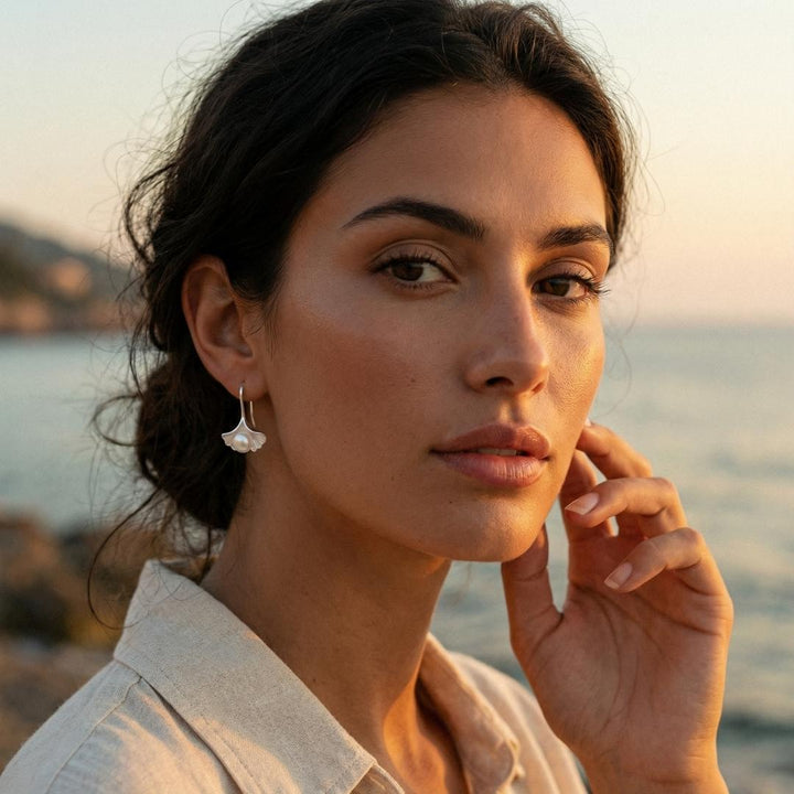 Pearl & Shell Stud Earrings