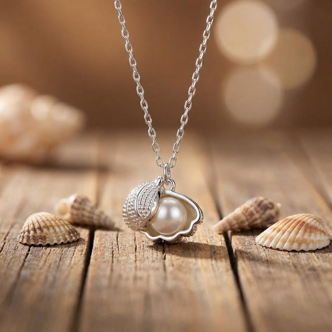 Opening Shell Pearl Necklace
