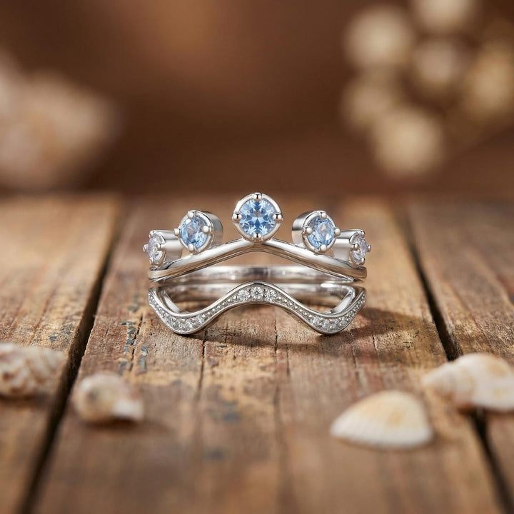 Blue Zircon Wave Ring