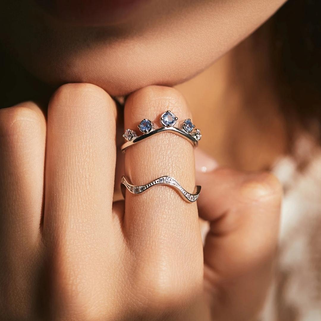 Blue Zircon Wave Ring