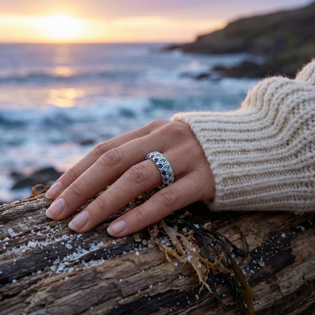 Silver Ocean Tide Ring II