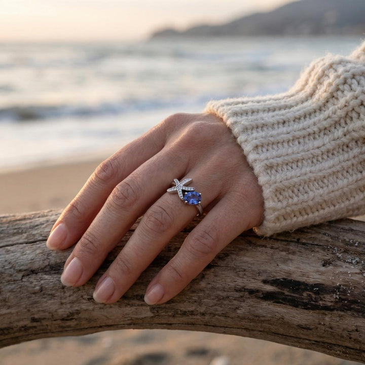 Starfish Zircon Ring