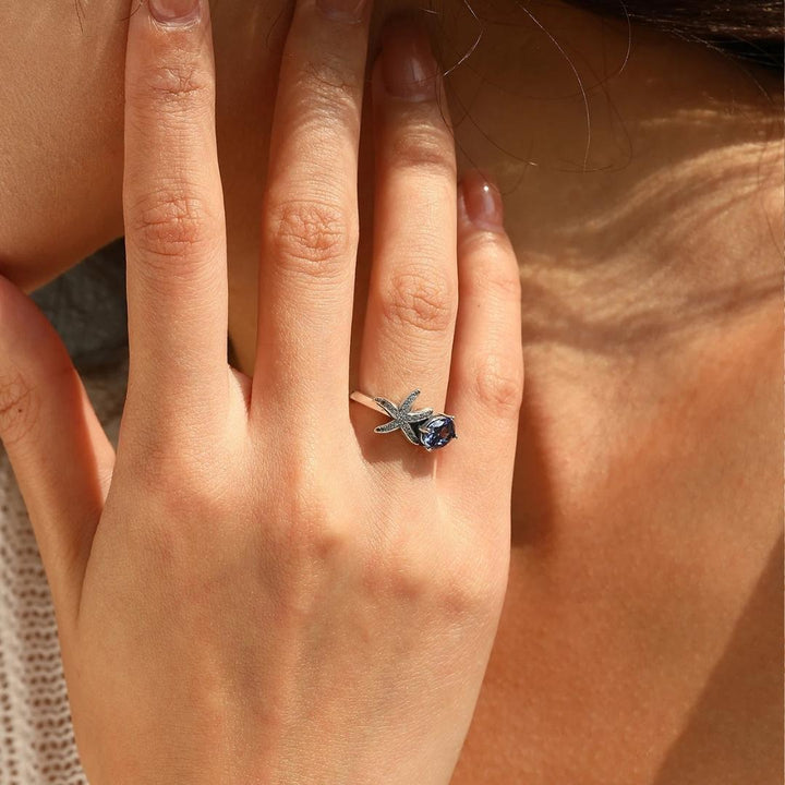 Starfish Zircon Ring