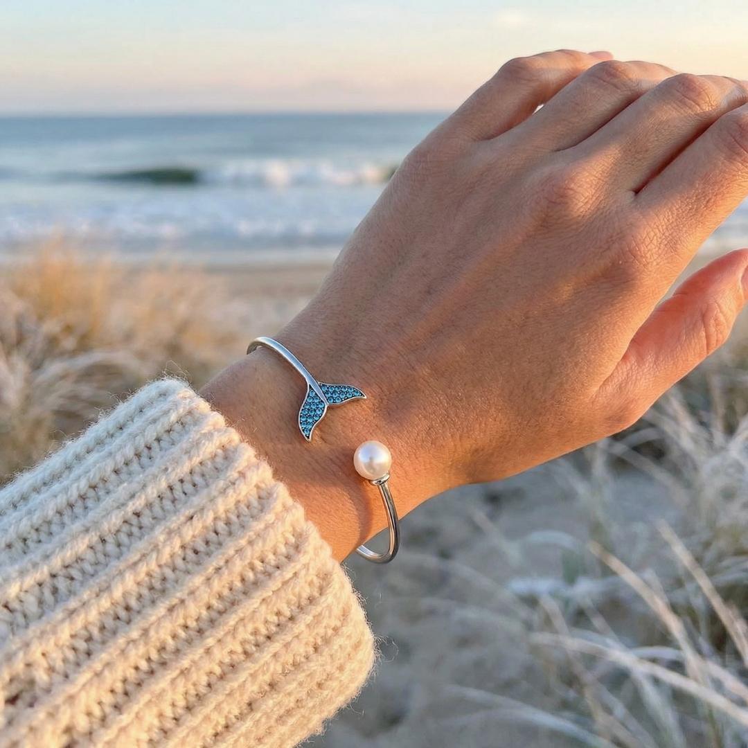 Silver Tide Tail Cuff Bracelet
