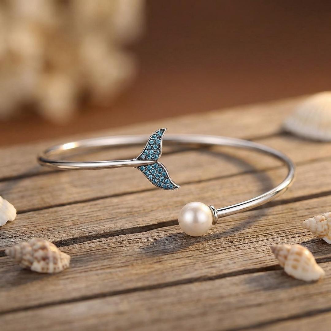Silver Tide Tail Cuff Bracelet