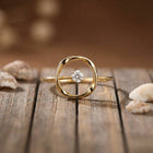 Gold Circle Star Ring 3