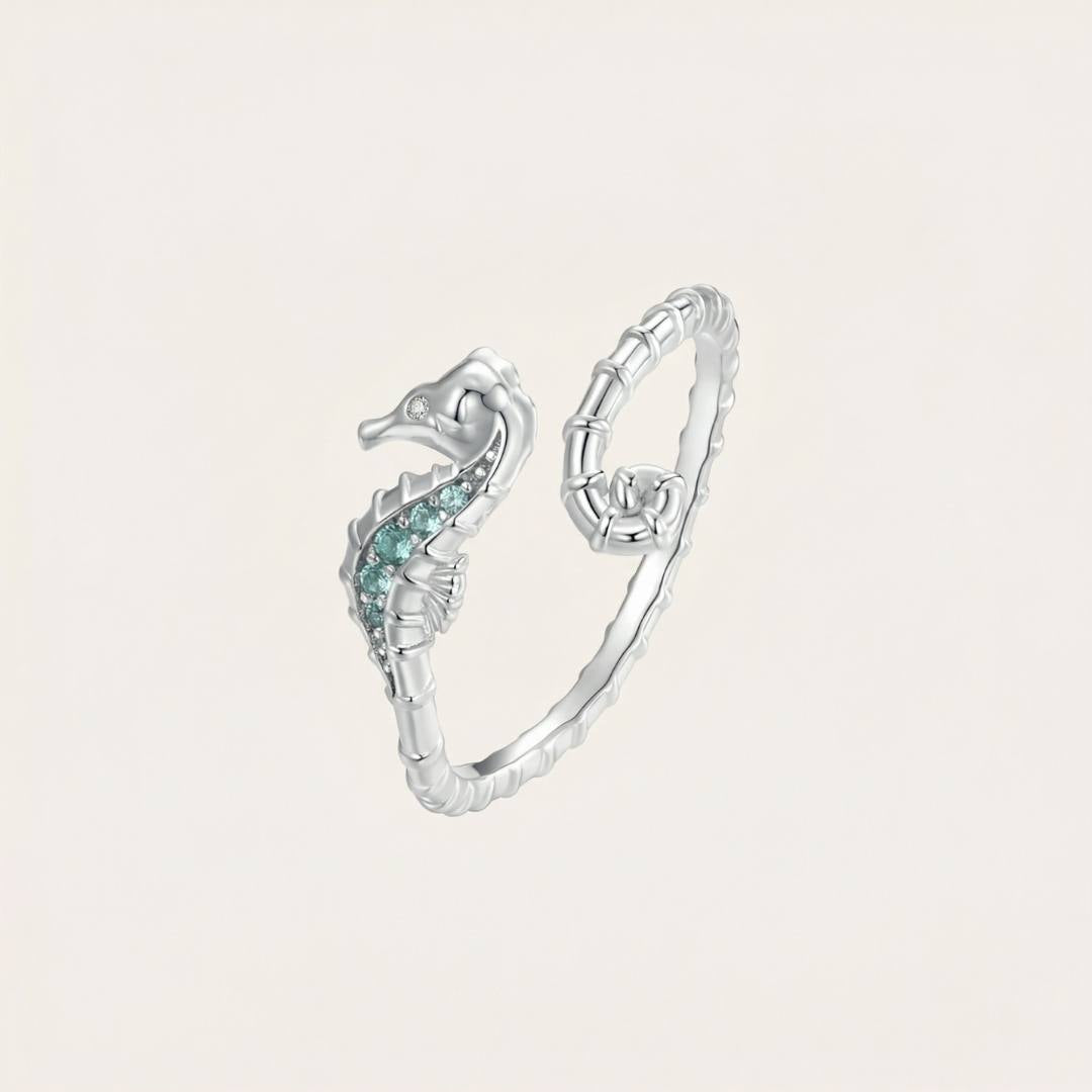 Sterling Silver Dancing Seahorse Ring