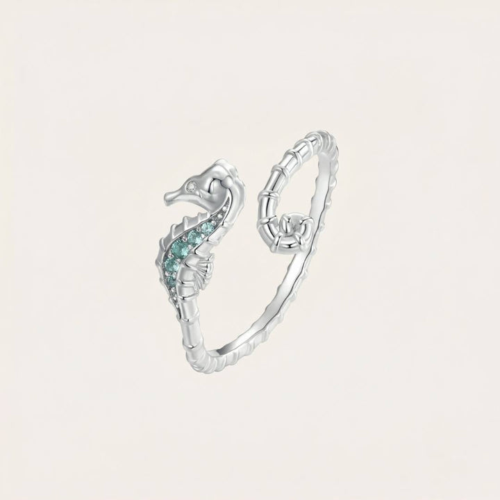 Sterling Silver Dancing Seahorse Ring
