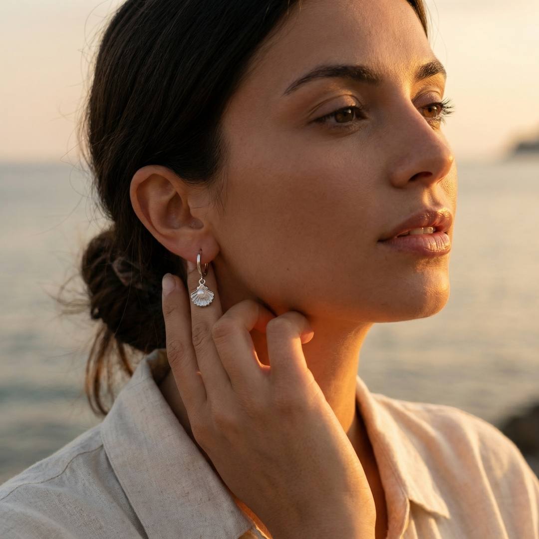 Sterling Silver Shell Pearl Necklace