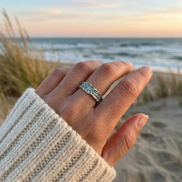 Sterling Silver Flowing Wave Ring