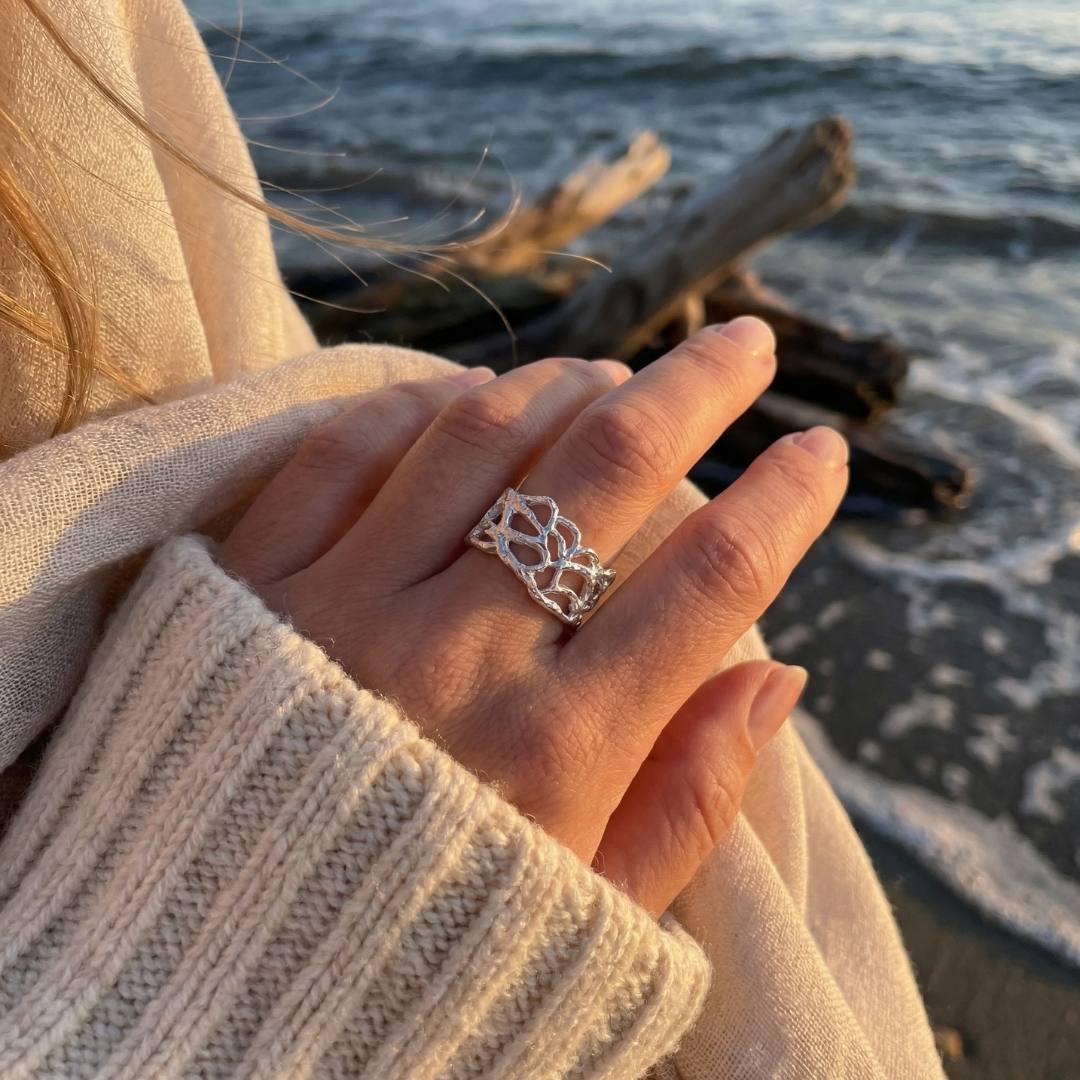 Silver Woven Tide Ring