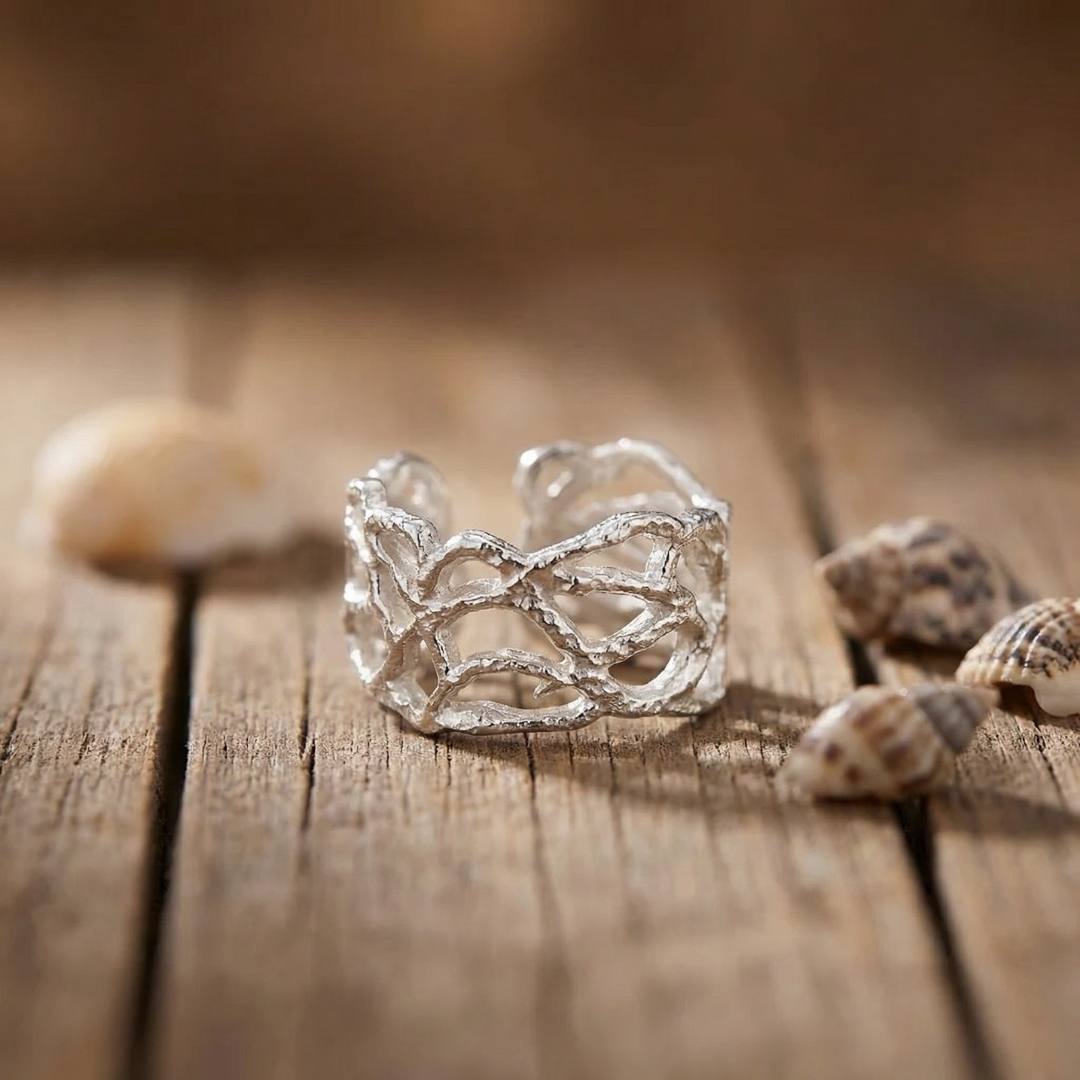 Silver Woven Tide Ring