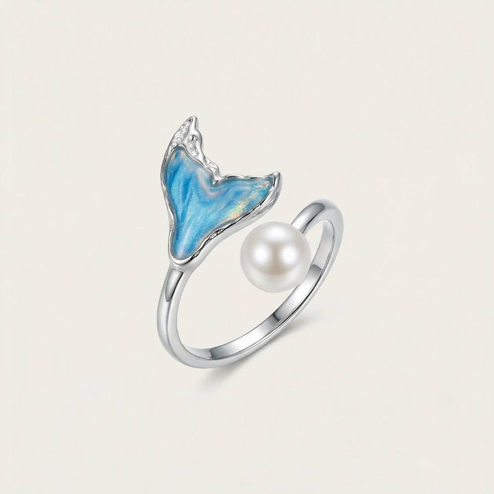 Sterling Silver Pearl Wave Ring