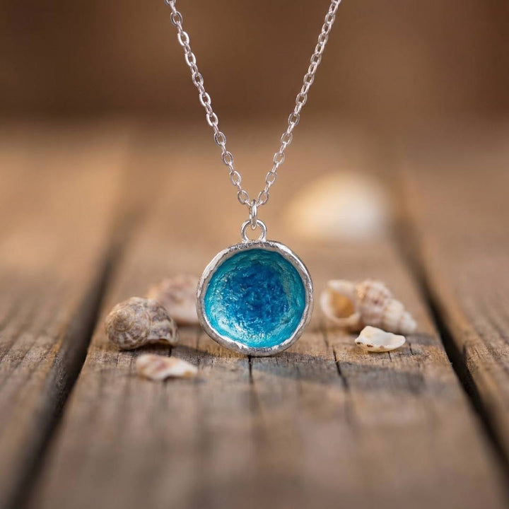 Sterling Silver Enamel Tide Necklace