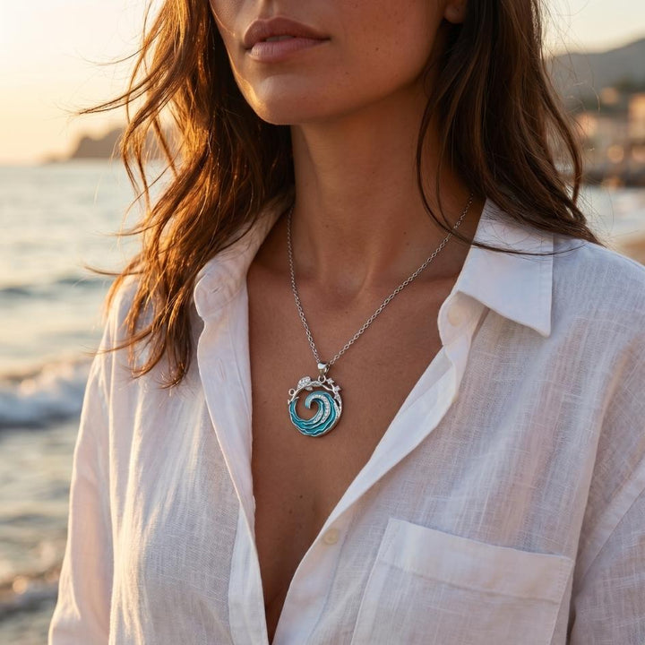 Sparkling Ocean Wave Necklace