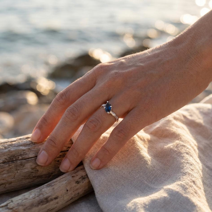 Deep Blue Stone Ring