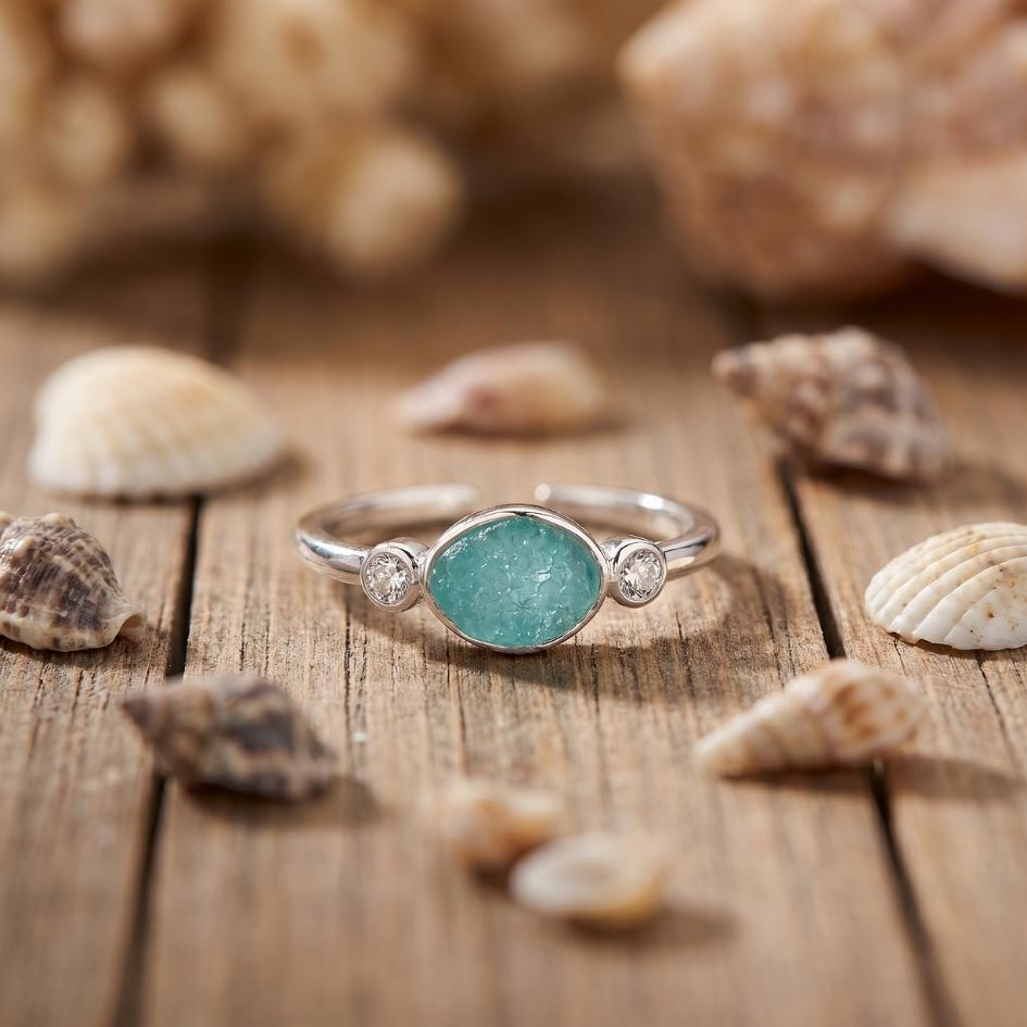 Silver Plated Sea Light Ring