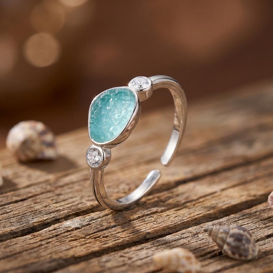 Silver Plated Sea Light Ring