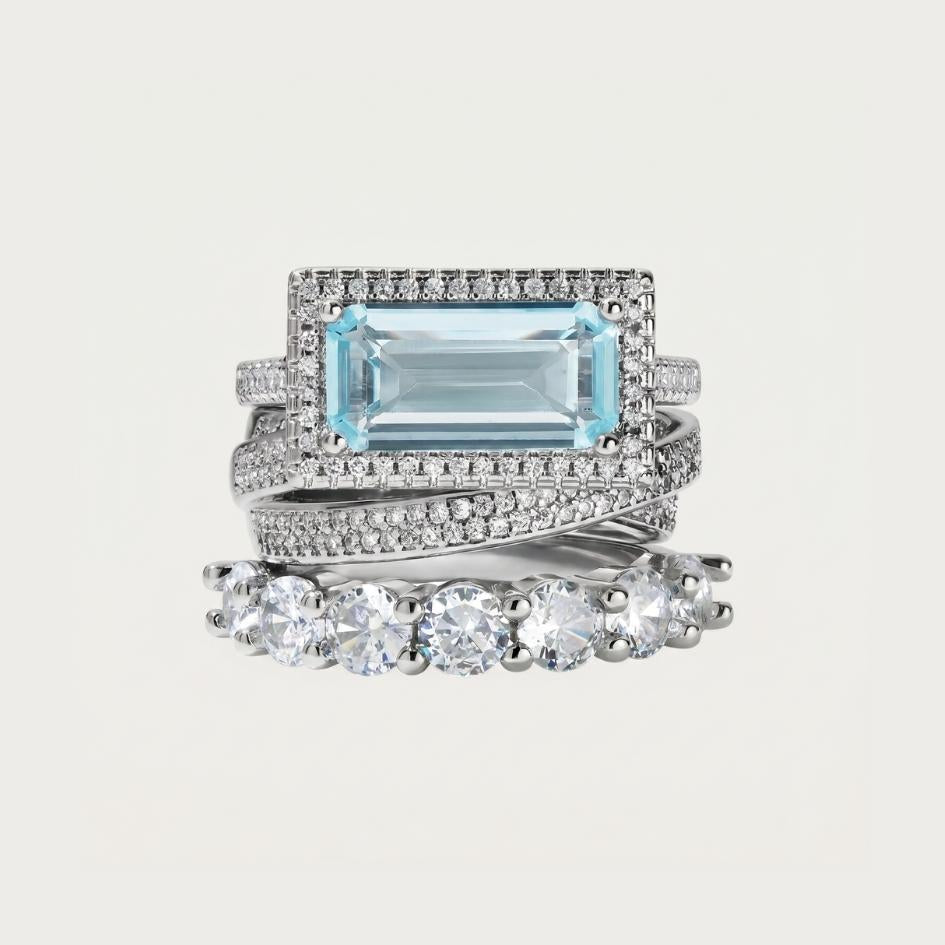 Brilliant Turquoise Ring Set
