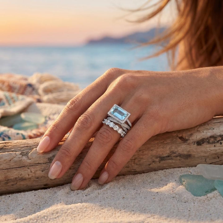 Brilliant Turquoise Ring Set