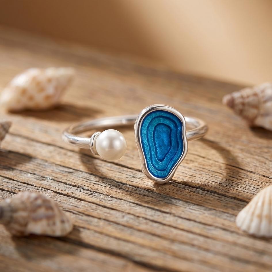 Open Tide Pearl & Stone Ring