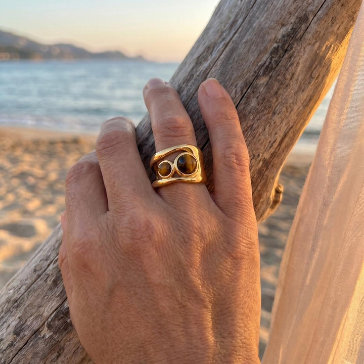 Warm Golden Reflections Ring