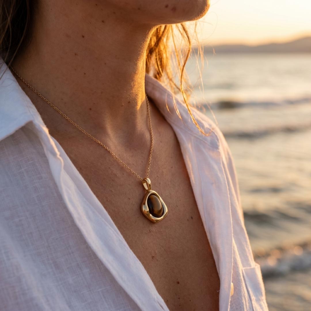 Golden Sunset Drop Necklace