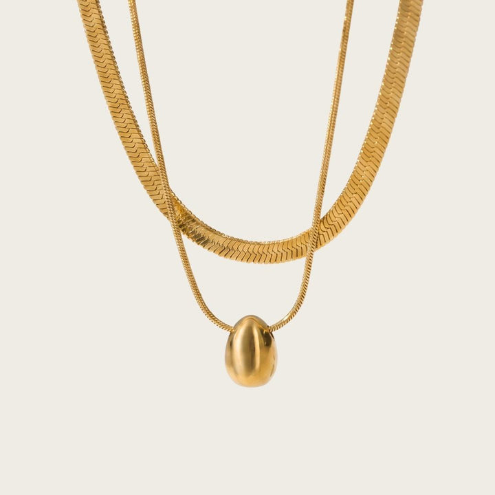 Gold Layered Drop Necklace