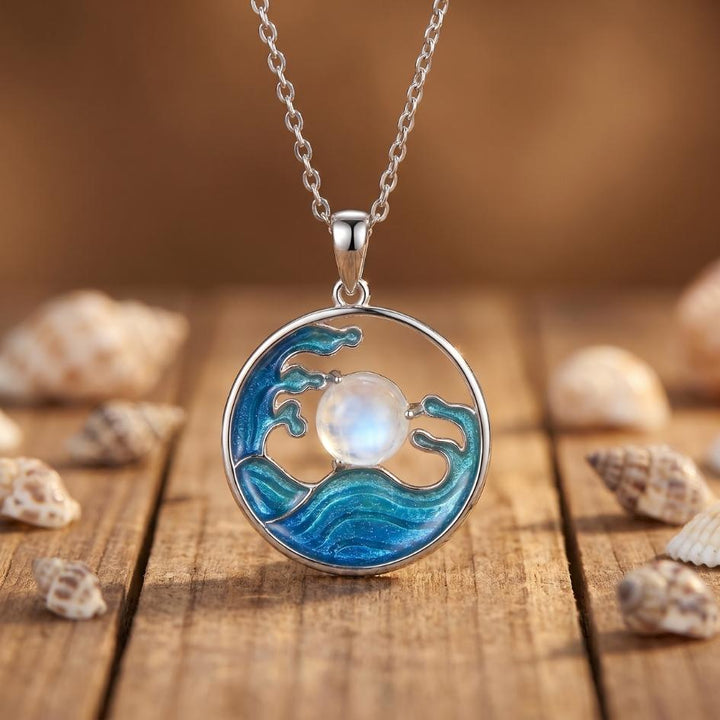 Silver Wave Pearl Necklace III