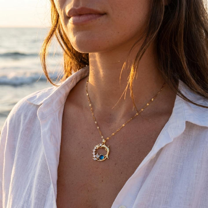 Golden Dolphin Tide Necklace