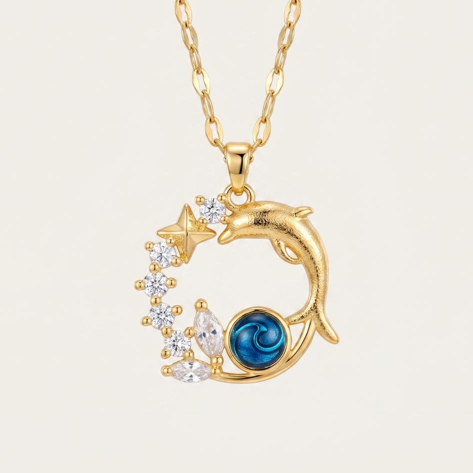 Golden Dolphin Tide Necklace
