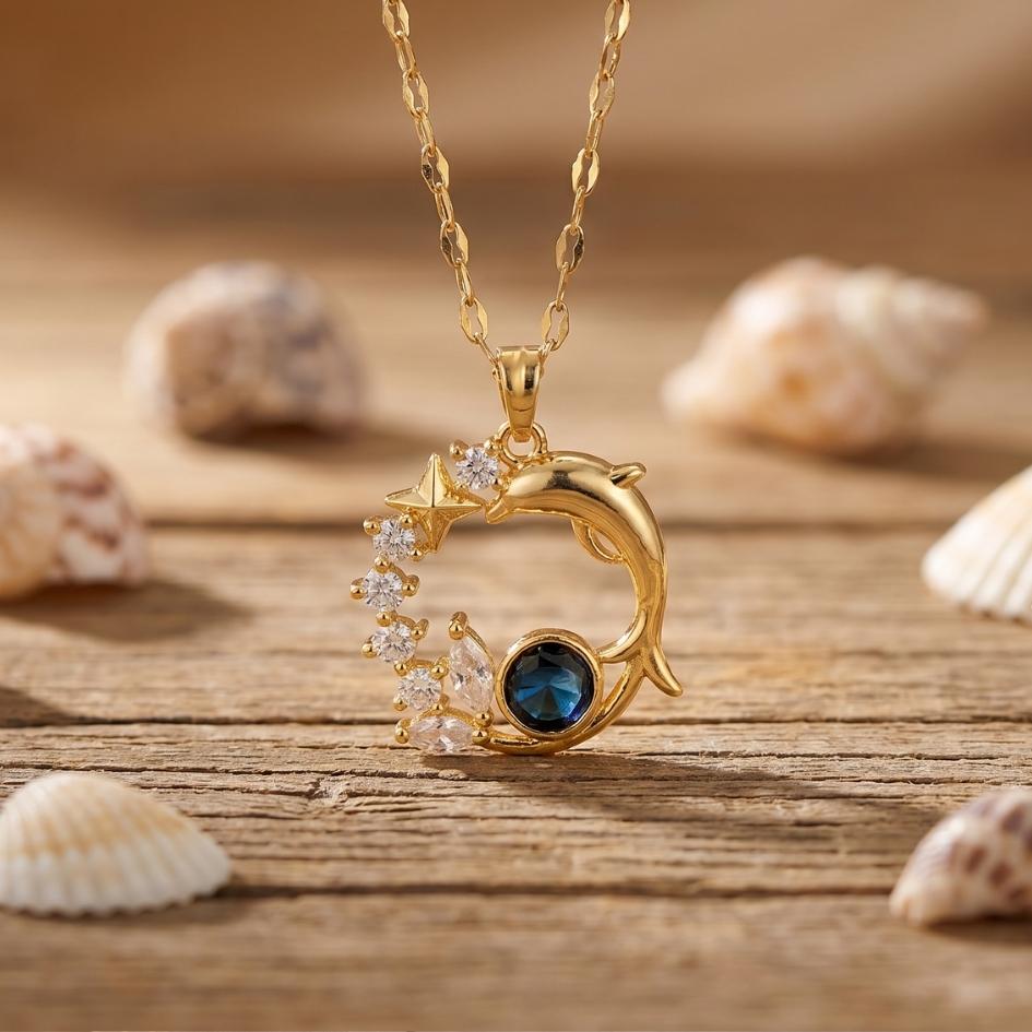 Golden Dolphin Tide Necklace