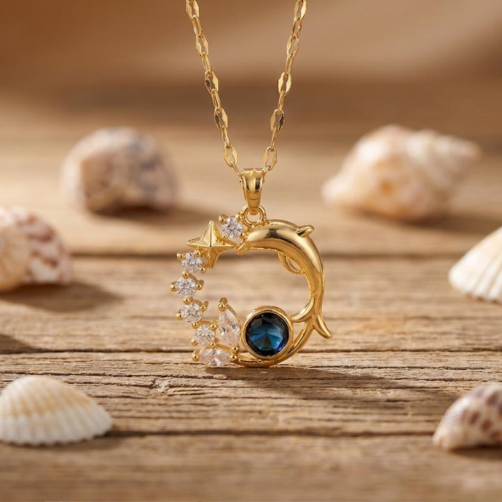 Golden Dolphin Tide Necklace