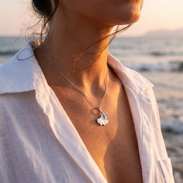 White Sail Enamel Necklace