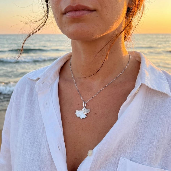 White Sail Enamel Necklace