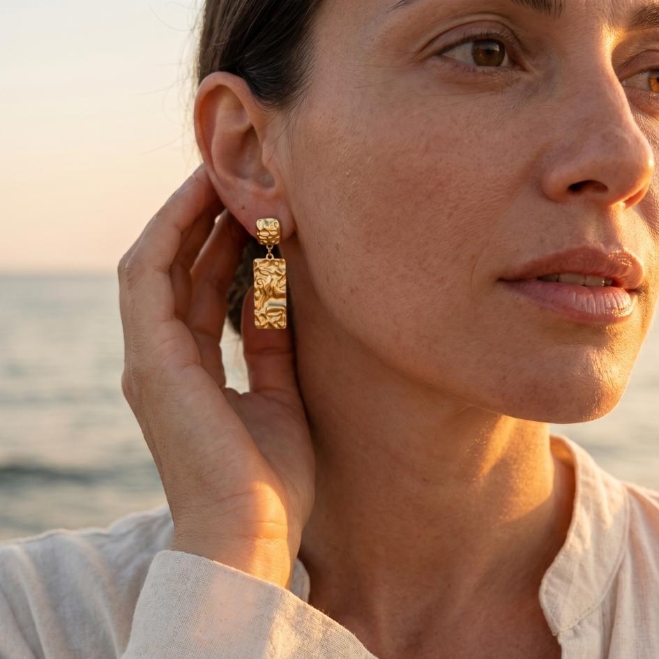 Gold Cascade Drop Earrings