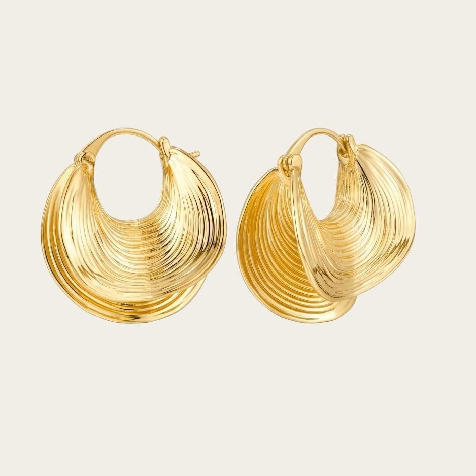Golden Sunbeam Hoop Earrings