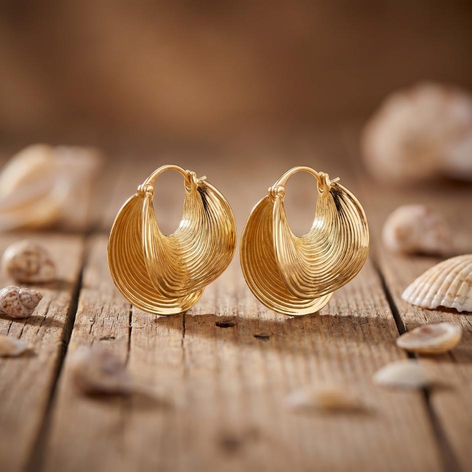 Golden Sunbeam Hoop Earrings